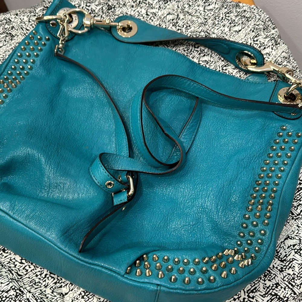 Rebecca Minkoff Gold Studded Bag - Teal